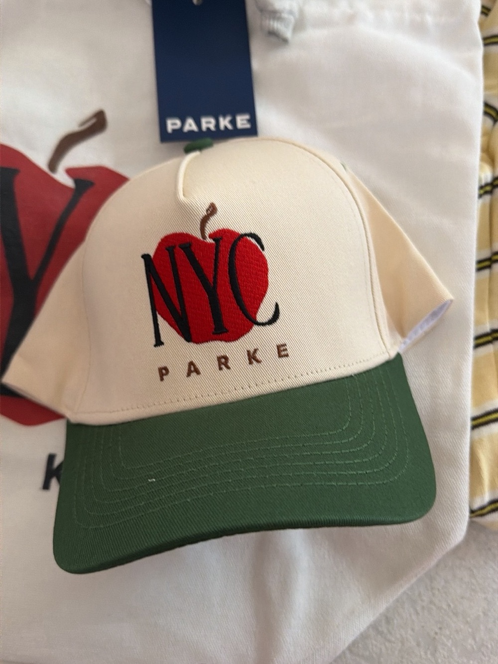 PARKE NYC Embroidered Apple Baseball hat nyc pop up exclusive